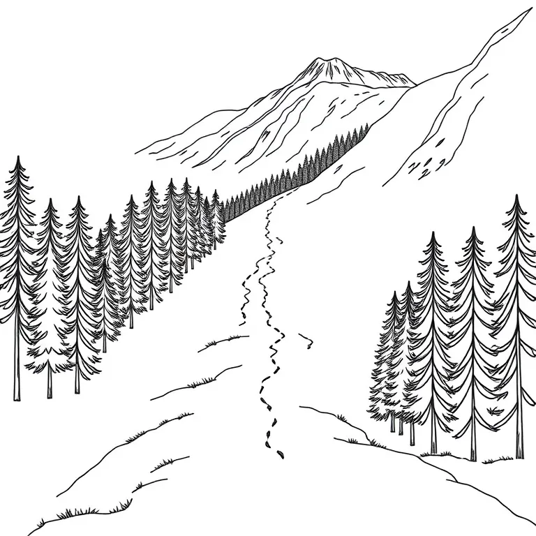 Der Aufstieg ins Hollertal, gezeichnet