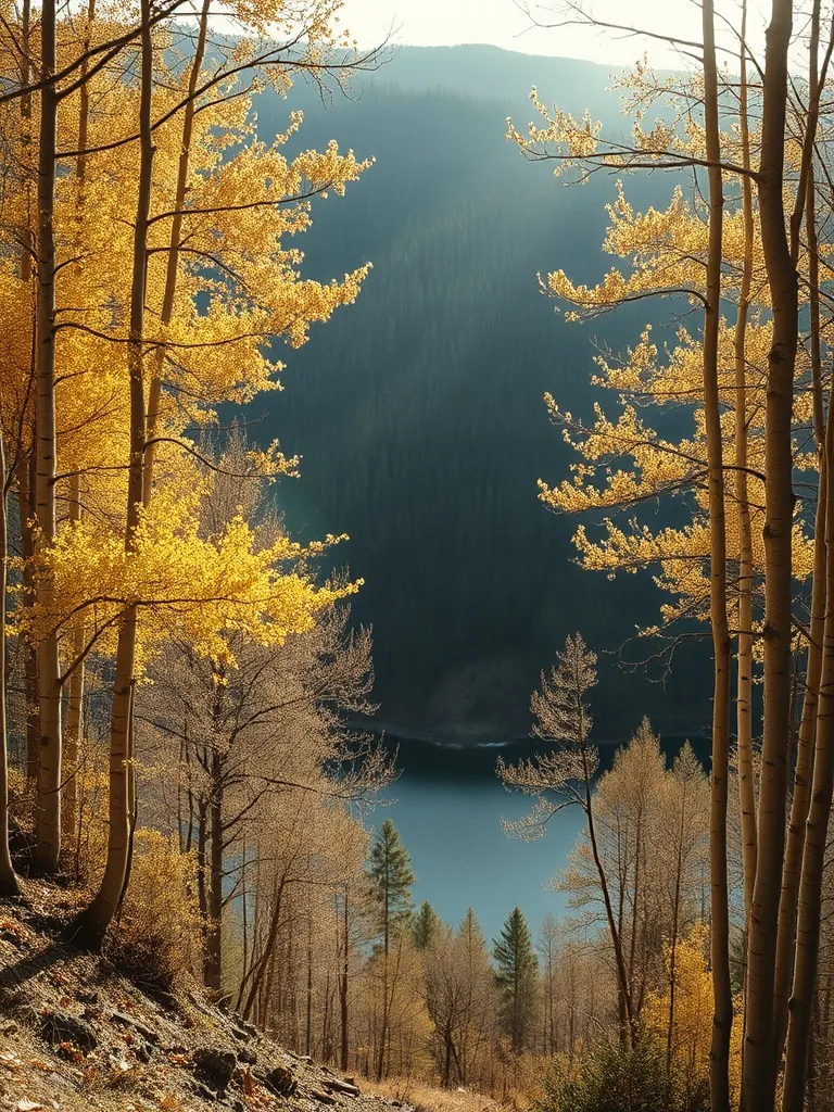 Blick vom Hollertal auf den See im Oktober