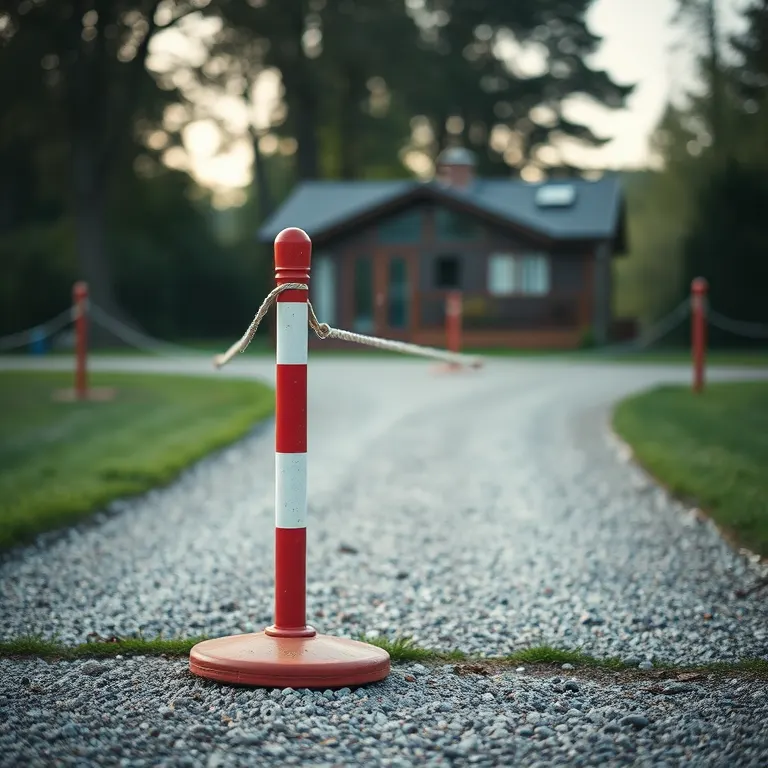 Die Schranke und das Wohnhaus der Familie